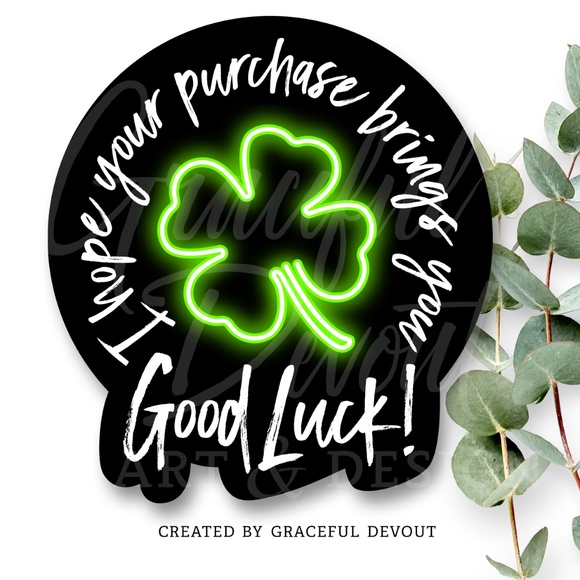 Graceful Devout Other - I Hope Your Purchase Brings You Good Luck! -2" (inches) Sticker (96ct.)[GD48-96]
